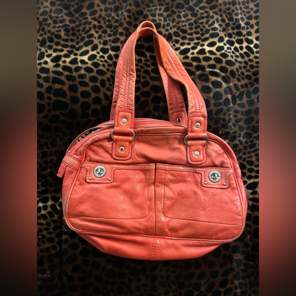 Marc Jacobs Coral-Orange Leather Shoulder Bag